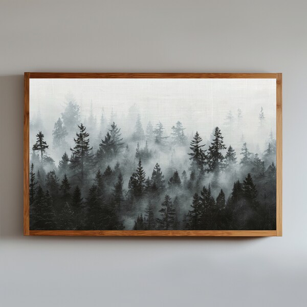 Frame TV Art, Home Decor Gift, Samsung LG Vintage Art for TV, Vintage Muted Landscape Painting, Farmhouse Decor, Mountain Forest Art TV133