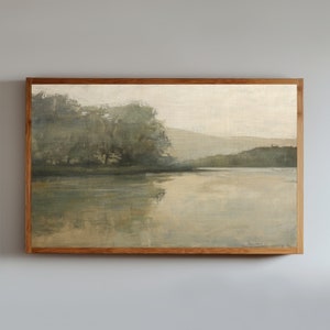 Samsung TV Frame Art, Lake View for Frame TV, Oil Painting, Digital Download, Farmhouse Decor, Frame TV art, Vintage Oil Landscape 68