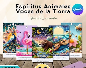 Printable Oracle Cards - Tarot Cards Spirits Animals Voices of the Earth-Canva DIY Oracle Deck, Oracle Edition on canva,