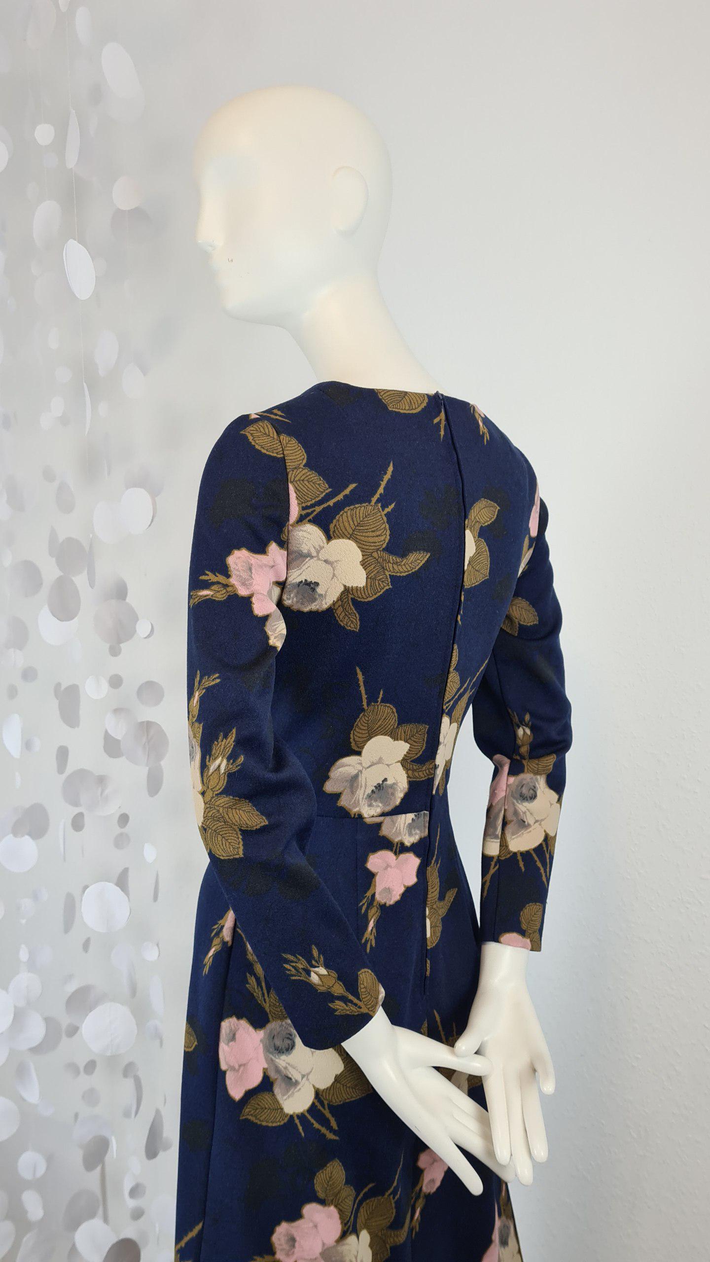 Navy Blue Floral Dress Fall - Etsy