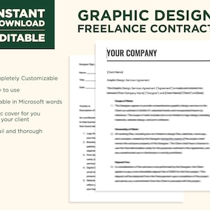 Graphic Design Contract Template | Editable Instant Download ...
