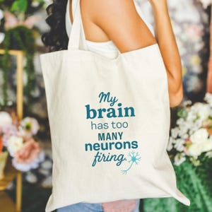 Neuroscience Tote Bag, Neuro Bag, Neuro ICU Nurse Graduation Gifts, Neurology Brain Doctor Tote, PhD Neuroscience, Neurons Tote Bag