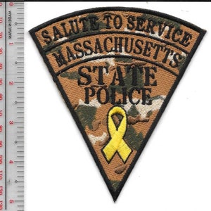 Massachusetts State Police Salute to Service Veterans Yellow Ribbons Patch Etsy
