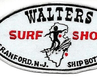 Vintage Surfing New Jersey Walters Surf Shop Ship Bottom & Cranford Patch