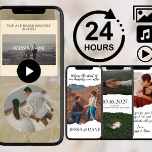 Custom Wedding Video Invitation with Music, Personalized Wedding Video Invite with Sound, Customized Mobile Invitation for Wedding with RSVP