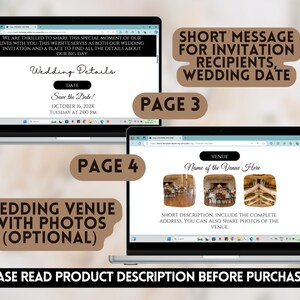 Custom Modern Wedding Invitation Website With RSVP Wedding Reception ...