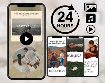Custom Wedding Video Invitation with Music, Personalized Wedding Video Invite with Sound, Customized Mobile Invitation for Wedding with RSVP