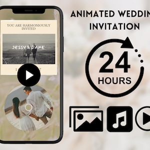 Made to Order Wedding Video Invitation with Music, Custom Video Invite with Sound, Customized Mobile Invitation for Wedding with RSVP