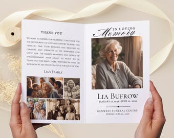 Minimalist Funeral Program Template Simple Funeral Memorial Program Printable Order of Service Funeral Service Foldable Celebration of life