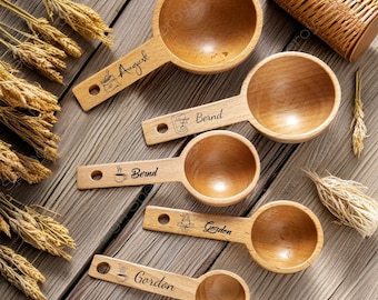 Personalized Coffee Scooper Measuring Spoon Stirrer Tea Groomsmen Gifts for Him Dad Boyfriend Gift for Men for Her Women Mom Groomsman