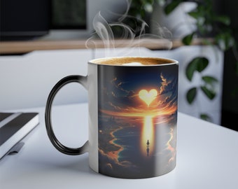 Color Changing Mug Heart Moon, 11oz