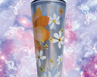 Starbucks Spring 2024 - Mother's Day - Baby Blue Magnolia Cold Cup | Unique Tumbler/Cup | NEW | Iridescent