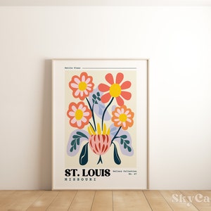 St. Louis, Missouri Travel Print St. Louis, Missouri Poster Retro Travel Poster Gallery Wall Art Botanical Print Eclectic Vintage image 5