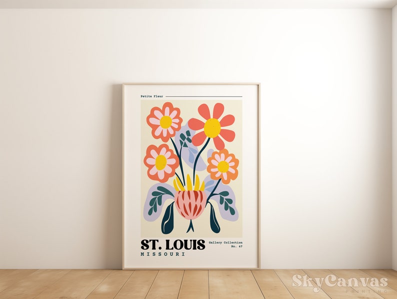 St. Louis, Missouri Travel Print St. Louis, Missouri Poster Retro Travel Poster Gallery Wall Art Botanical Print Eclectic Vintage image 5