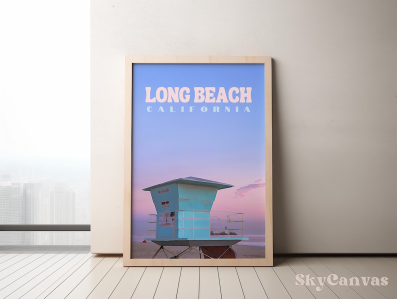 Long Beach, California Travel Print Long Beach, California Poster Retro ...