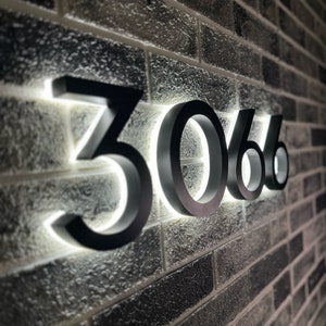 Personalized Solar Backlit LED House Numbers: Modern Address Sign