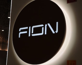 Custom LED Backlit Business Logo Sign: Metal Light Box, Illuminated Wall Decor