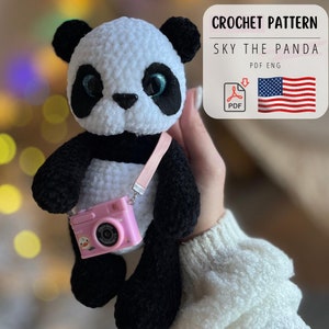 Crochet panda pattern - Amigurumi bear panda pattern - Plush panda pattern