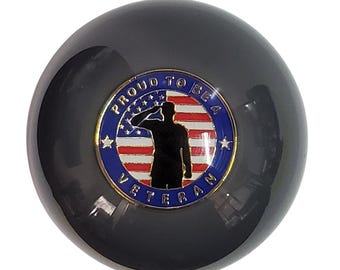 Proud To Be A Veteran Shift Knob ~ Gray