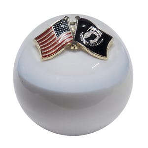 American Flag and Pow-mia Flag Shift Knob ~ White