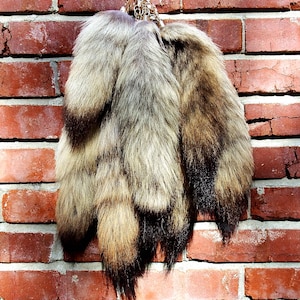 Real Coyote Tail Keychain, Antenna Topper, Mirror Hanger, Therian Tail