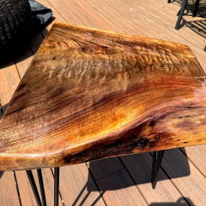 Black Walnut Epoxy End Table, Glossy Dark Wood End Table, Handcrafted Wood Furniture, Wood and Epoxy Table, Wood End Table, Resin Art Table