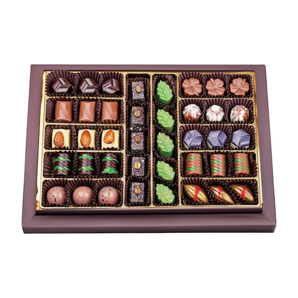 Luxus handgefertigte Schokoladensortiment-Box-Halal-zertifizierte dunkle und Milchkakao-Gourmet-Leckerei für besondere Anlässe und Geschenk, Geschenkbox