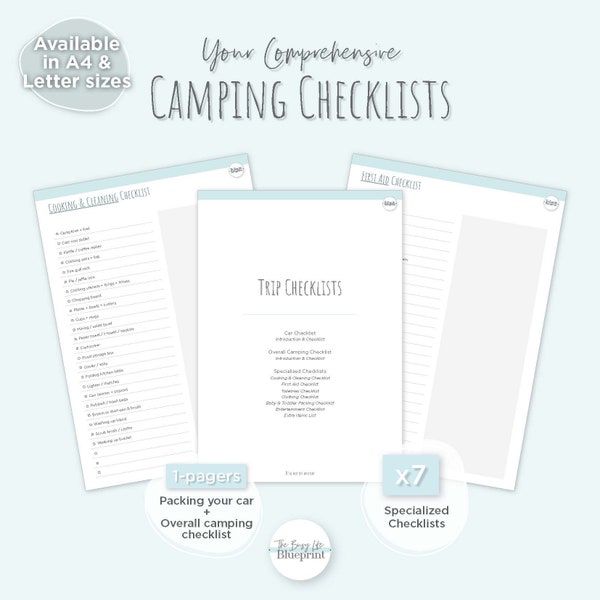 Comprehensive Camping Checklists (graphically designed)