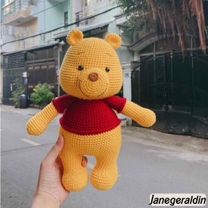 Pooh crochet pattern, crochet winnie the pooh, amigurumi pooh, Lovely teddy Bear, easy amigurumi baby toy_12A