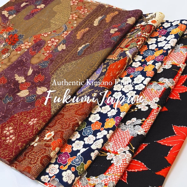Japanische Kimono Stoff Reste: 5 Große Stoffreste
