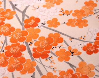 Classic Japanese Silk Kimono Fabric- Traditional pattern-Ume