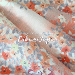 Authentic Japanese Silk Kimono Fabric-Traditional Motifs, Japanese fabric, Kimono fabric remnant, kimono fabric panel