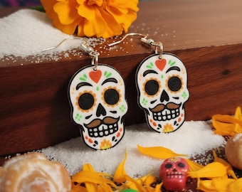 Dia de los muertos/Day of the dead skulls earrings