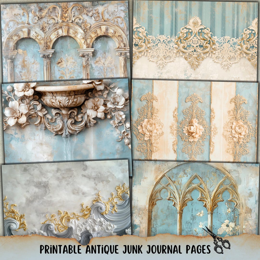 Vintage Printable Junk Journal Pages, Ledger Paper Journal Background ...