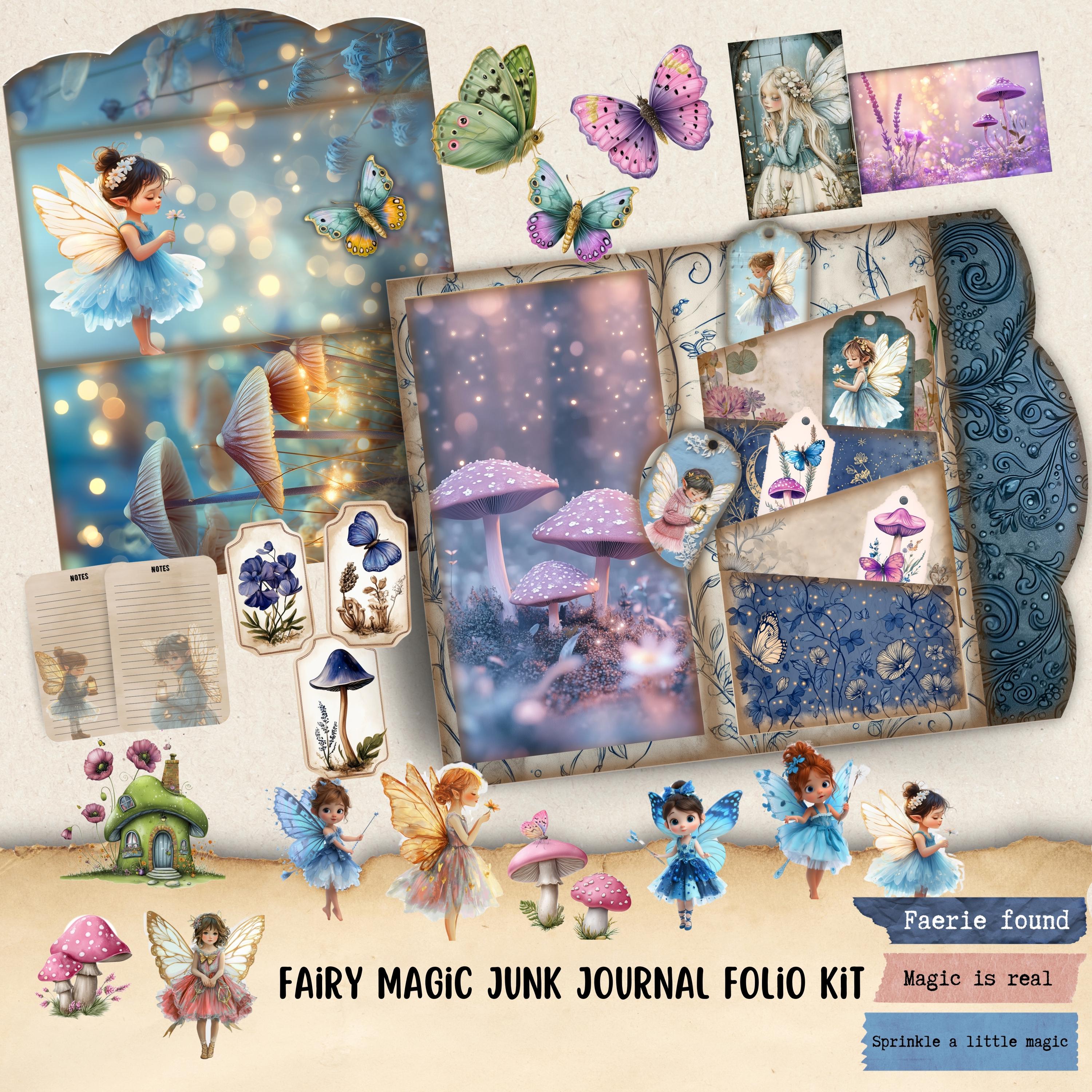 Fairy Junk Journal Printable Folio Kit, Fussy Cut Clipart, Loaded ...