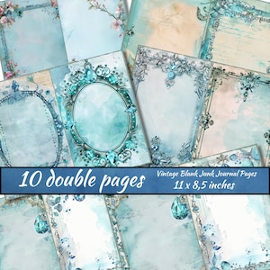 Páginas de diário em branco vintage, papel para impressão para diário de lixo, papéis pautados em branco básicos, kit de diário de lixo, vintage surrado, álbum de recortes