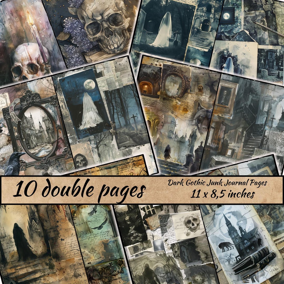 Dark Gothic Junk Journal Pages, Witch Journal, Creepy Scrapbook ...