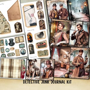 Kit diario spazzatura di Sherlock Holmes, carta da diario investigativo, effimeri stampabili sul crimine, kit di fogli tagliati con cura, tascabile, etichetta, collage vittoriano