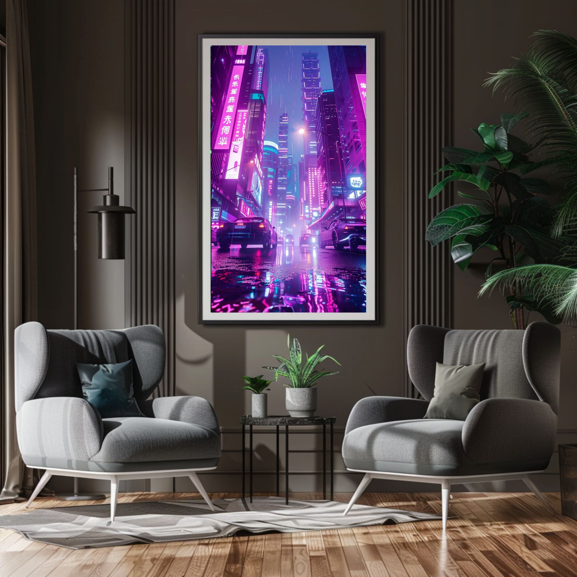 Futuristic Cyberpunk Background, Cyberpunk Wall Art, Futurism Art — free download