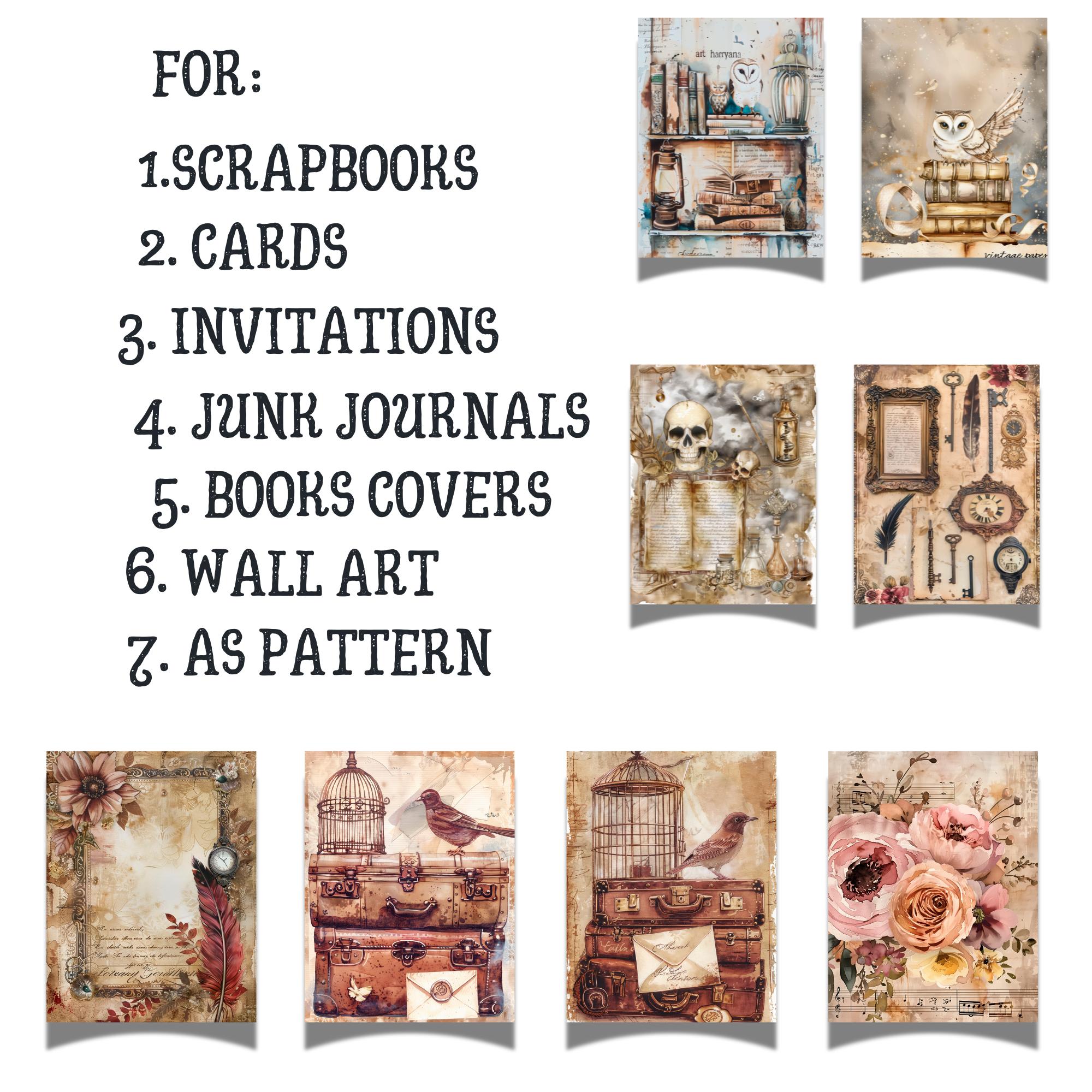 Wizard Junk Journal Kit, Wizard Digital Collage Sheets, Magic Junk ...