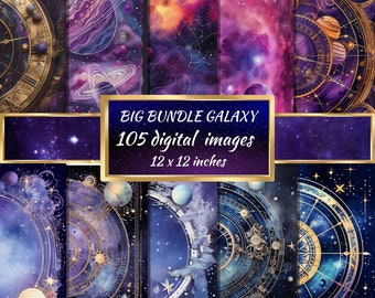 Astronomy printable Big Bundle paper, Celestial Moon Junk Journal, Scrapbook Paper, Galaxy Mystical Star Collage Sheet, Night Sky Ephemera