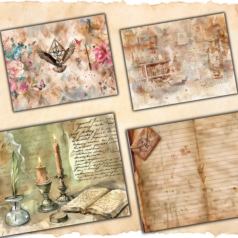 School of Magic Junk Journal Kit, Magic Junk Journal Kit, Wizard ...