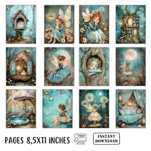 Fairies Junk Journal Kit, Enchanted Junk Journal Page, Scrapbooking ...
