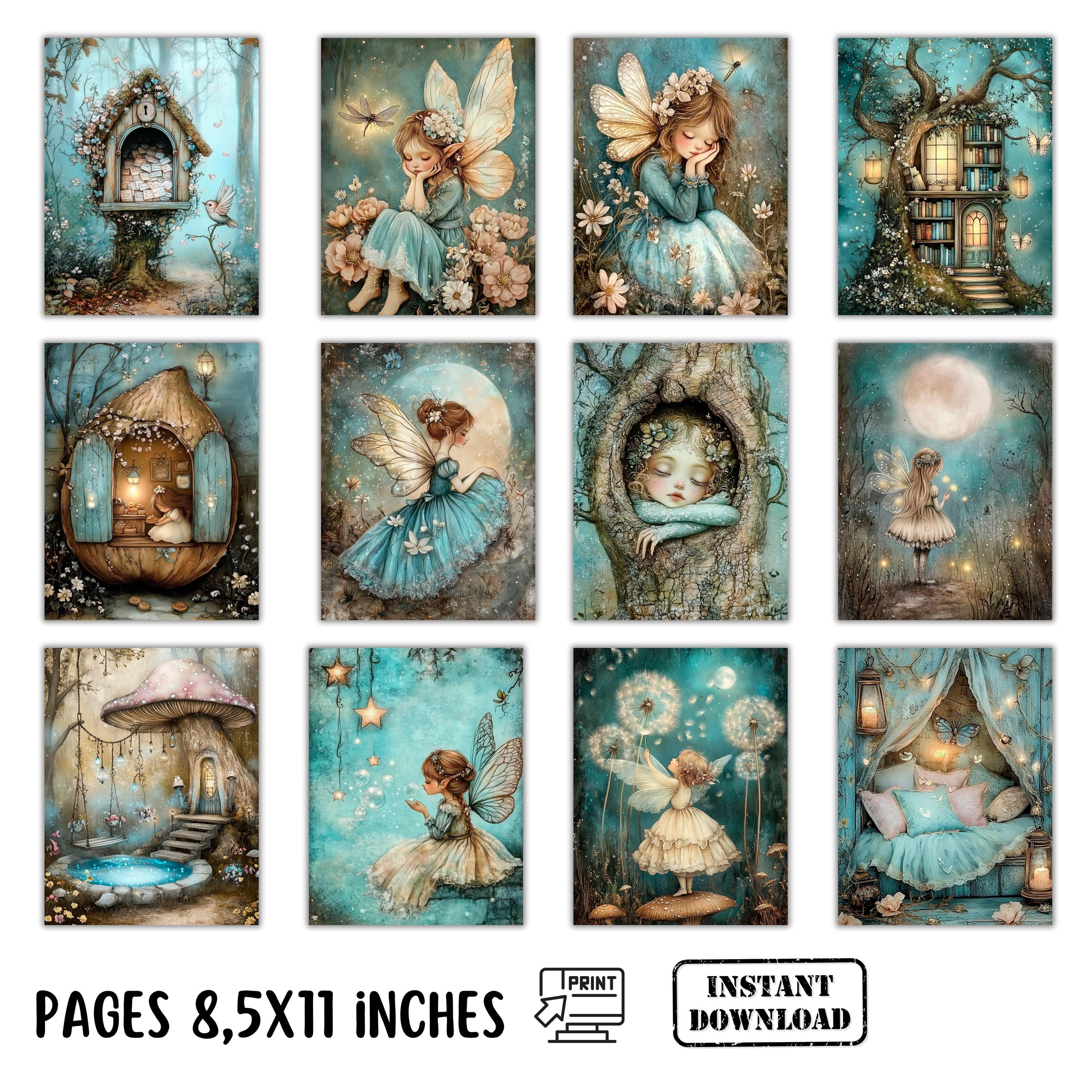 Fairies Junk Journal Kit, Enchanted Junk Journal Page, Scrapbooking ...