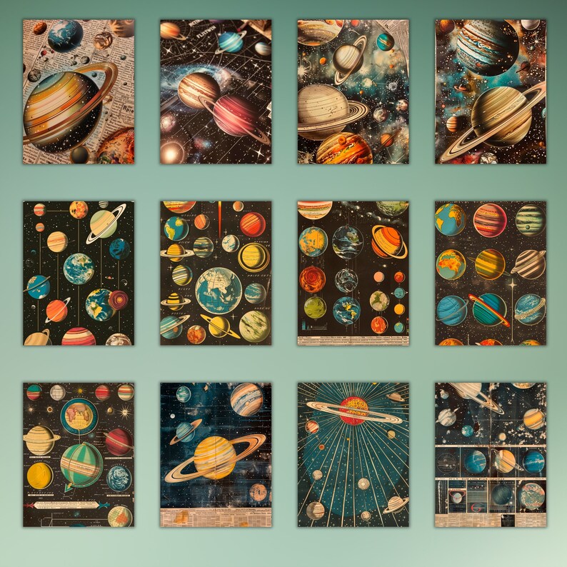 Space Journal Paper Space Junk Journal Paper,galaxy Digital Scrapbook Bundle, Celestial ...