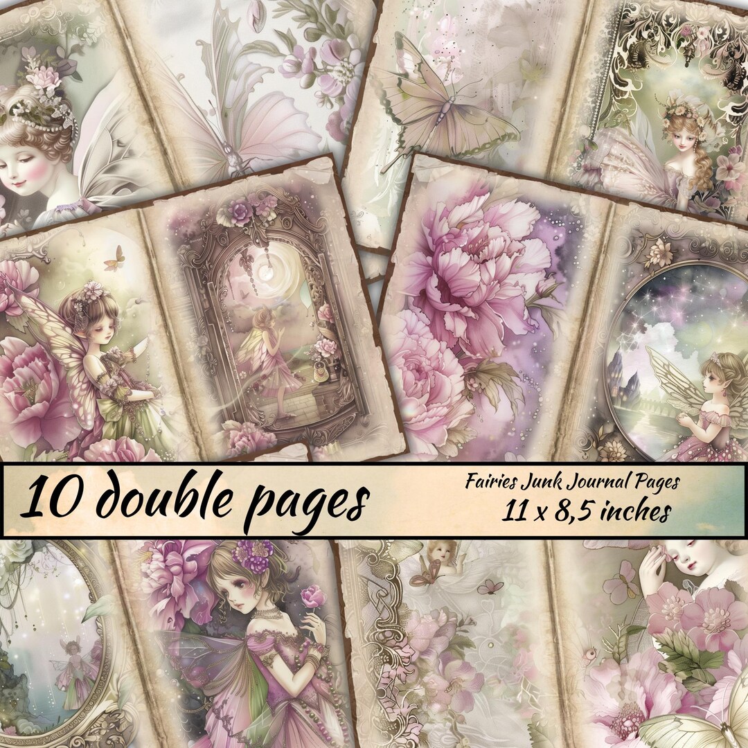 Fairies Junk Journal Pages, Spring Ephemera, Scrapbook Printable ...