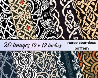 Norse seamless pattern, Celtic Backgrounds, Viking  Scrapbooking Crafts, Junk Journal, Abstract Norse, Viking Geometric Pattern Seamless