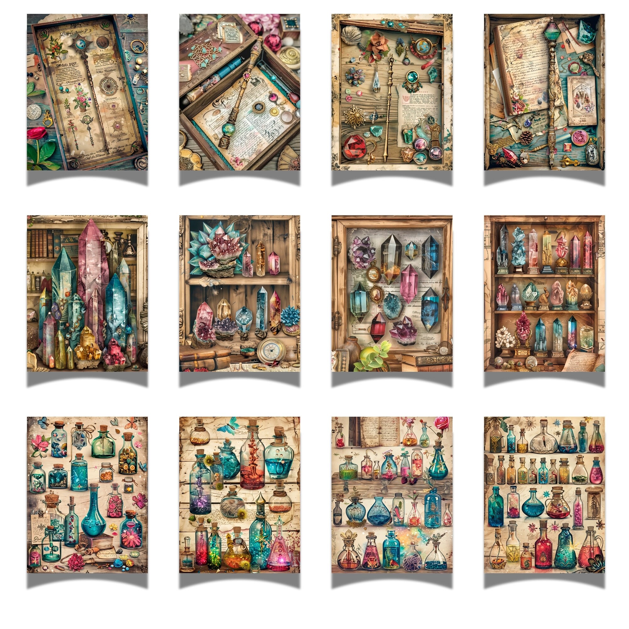 Magical Junk Journal Bundle, Fantasy Collage Printable, Fantasy Kit ...