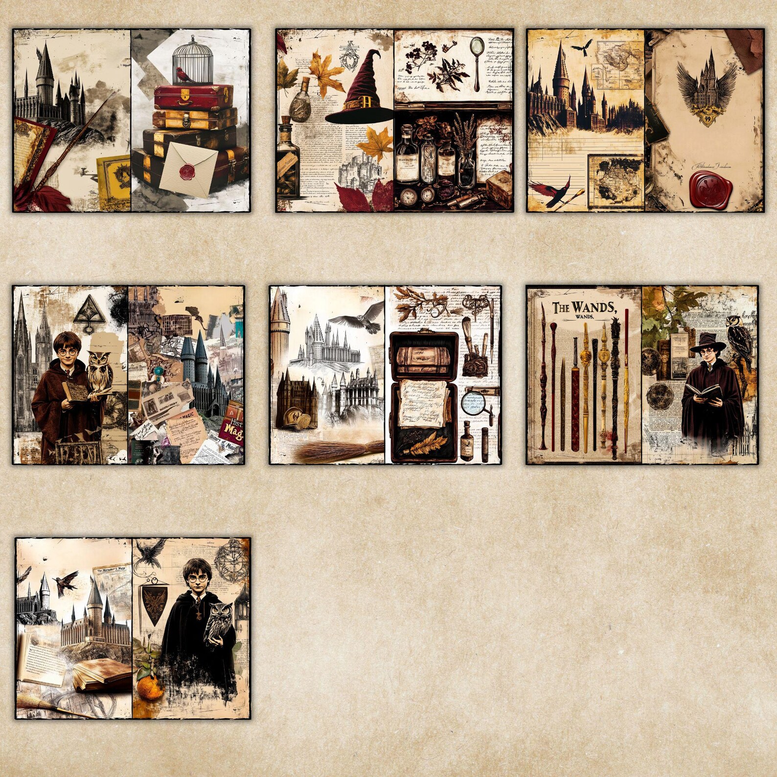 WIZARD Junk Journal Bundle, Tags, Folio Kit, School of Magic Junk ...