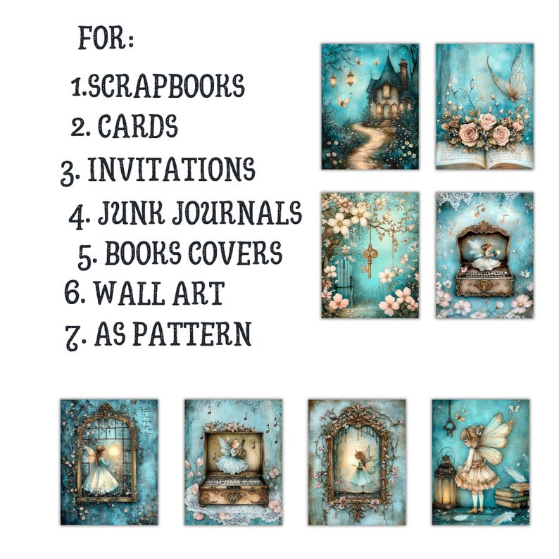 Fairy Tale Junk Journal Kit, Enchanted Junk Journal Page, Scrapbooking ...